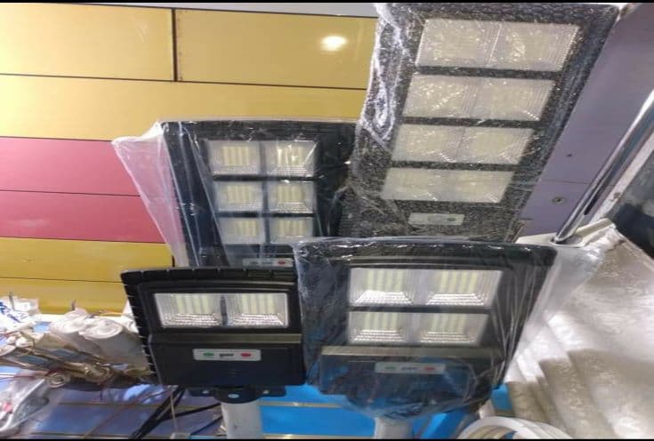Solar street lights that operate on a photocell. Sizes: 30 watts 60 watts 90 watts 120 watts